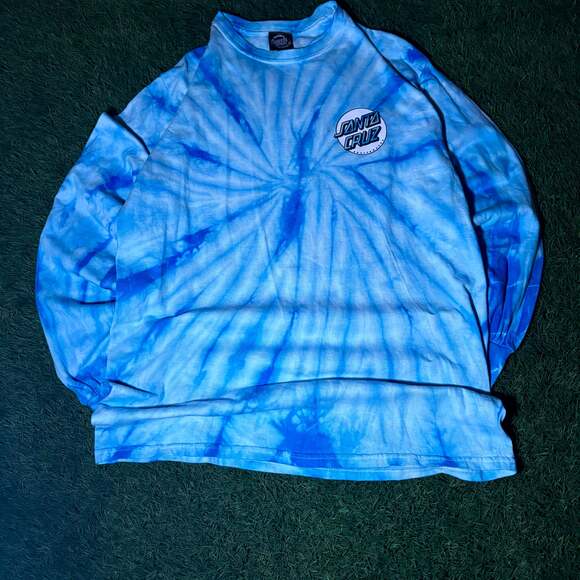 Santa Cruz Skateboards Blue Tie-Dye Long Sleeve T-Shirt - Picture 1 of 3